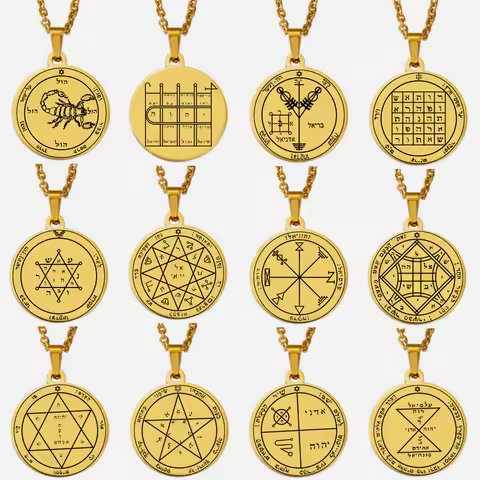 King Solomon Seal Talisman Amulet Jewelry Prosperity Manifest Love Pentacles Coin Medallion Stainles