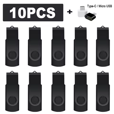 10PCS Metal USB Flash Drive 16GB 32GB Waterproof Flash Disk Pendrive 64GB 128GB USB Memory Stick USB