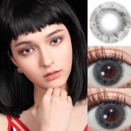 【ready stock & give gifts】2pcs Colorful  Contact lens Yearly use  grey  degrees0.00-8.00diameter14.2