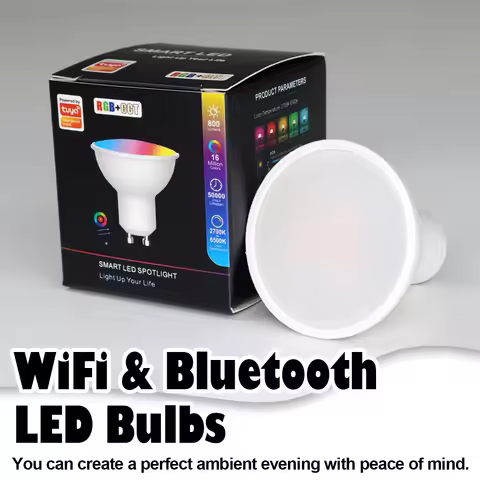 GU10 5W LED Bulbs WIFI Zigbee Bluetooth, RGB C+W White Dimmable Lamps, Smart Control Light Bulb, Voi