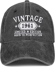65th Birthday Gifts for Women Man Vintage 1960 Baseball Cap Meaningful Gifts Ideas, Black, One Size
