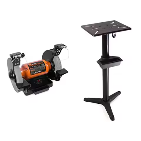 BG4282 4.8-Amp 8-Inch Single Speed Bench Grinder with LED Work Lights Black-Orange and Bench Grinder