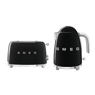 Smeg Breakfast Set Kettle KLF03BLUK + Toaster TSF01BLUK (Black)