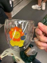 Facesss yiffy 可愛獅子耐熱玻璃杯 water glass cup 水杯 double wall glass coffee cup 咖啡杯 玻璃杯 雙層玻璃杯 雙層咖啡杯