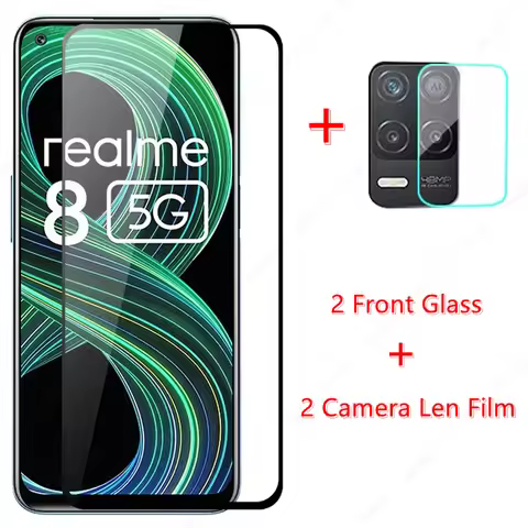 For Realme 8 5G Glass for Realme 8 5G Tempered Glass Screen Protector Camera Len Film for Realme 8 P