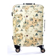 環遊世界-手工印紋時尚鋁框20吋行李箱/旅行箱