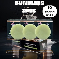 BUNDLING 3PCS sabun pemutih badan dan wajah ampuh permanen dosting perfect brightening soap dna salm
