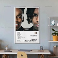 โปสเตอร์แคนวาสมินิมอลลิสต์ YNW MELLY Melly vs Melvin รายชื่อเพลงสำหรับตกแต่งผนังห้องนั่งเล่น 0904