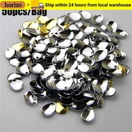 HORIZO 50pcs Fishing Attractor Spinner Bass Smooth Nickel Sequin Blades