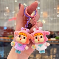 GANTUNGAN Cute Flocking Furry Crying Doll Keychain – Cartoon Doll, Keychain for Export, Bag Keychain