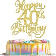 1 Pack Happy 40th Birthday Cake Topper Glittering Cake Decoration for 40th Birthday Cake Decoration 