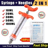 10/20/50 Ml Feeding Syringe Heavy Duty Syringe with NeedlesTip for Animal