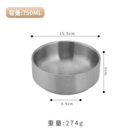 韓式304不鏽鋼碗商用雙層防燙湯碗韓國金色碗醬料小碗餐具