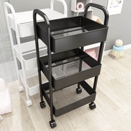 Carbon Steel Trolley Rack Kitchen Floor Bedroom Multi-Storey Baby Movable Bathroom Bathroom Storage Storage Rack