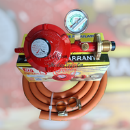 SCG หัวปรับแก๊สแรงดันต่ำระบบ safety และเกจ์วัดปริมาณแก๊ส รุ่น R-326 SP+สายแก๊ส ncr ความยาว 2 เมตรกิ๊