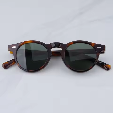 High Quality Gregory Peck Vintage Polarized Sunglasses OV5186 For Men Women Japanese Designer Acetat