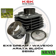 EX5 DREAM / WAVE100 W100 CYLINDER BLOCK ARATA 56MM RACING