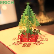 ERICH1 3D Pop UP Gift Card, Wishing Handmade Christmas Tree Greeting Card, Invitations Cards Paper E