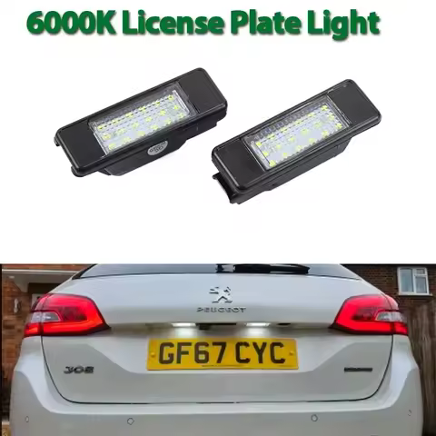 For Peugeot 106 1007 207CC 307 308 3008 508 For Citroën C2 C3 C5 C5 C6 2x Number License Plate Lamp 