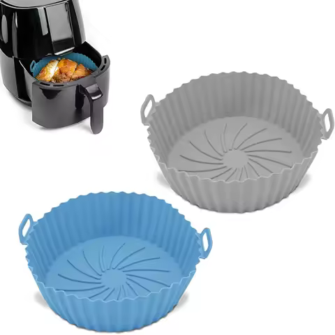yesRound Silicone Air Fryer Liner 2Pcs Air Fryer Basket Set Reusable Airfryer Liners Air Fryer Liner