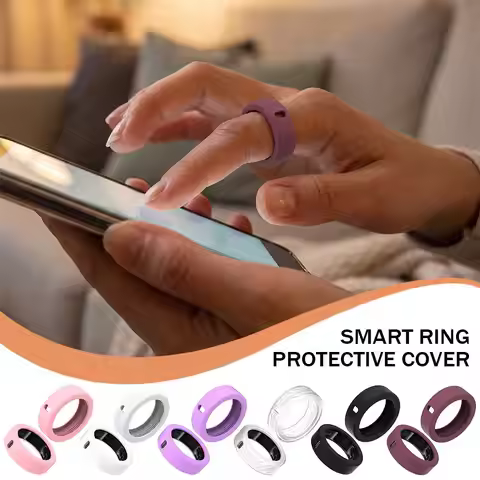 Silicone Smart Ring Protective Cover For Oura Ring 5 4 Galaxy Ring Ultrahuman Ring 360°Full‑Coverage