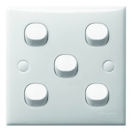 SCHNEIDER CLASSIC 5 GANG 1 WAY SWITCH E35_1_2AR_WE_G3