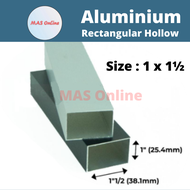 1 x 1 1/2 Aluminium Hollow Rectangular Hollow / Segi Empat Hollow / Bar Berongga Aluminium 长方通 -2ft/ 4ft/ 6ft/ 8ft MASONLINE