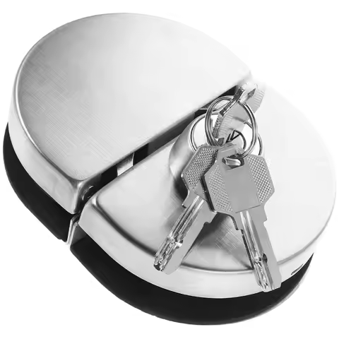 1Set Glass Door Display Case Lock No Drilling Installation Double Door Security Lock for Sliding Cab