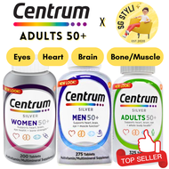Centrum Silver Women/Men/Adults 50+ Multivitamins 200/275/325 Tabs [FOR Post-Menopausal Health, Eyes, Bones] Expiry 2025 *2-3 Days Delivery*