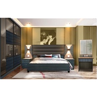 TASIBO DESIGN Series Bedroom Set / Set Bilik Tidur TSB-BR28 Wardrobe/Light Divan Bed/LED Dressing Ta