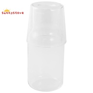 Water Carafe with Tumbler Glass Cold Hot Water Bottle Cup Sets Bedside Water Pitcher High Temperature Resistance Bottle