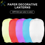 20Pcs Paper Lantern White Chinese Lantern Multicolor Chinese Paper Lantern Decorative Paper Flying L