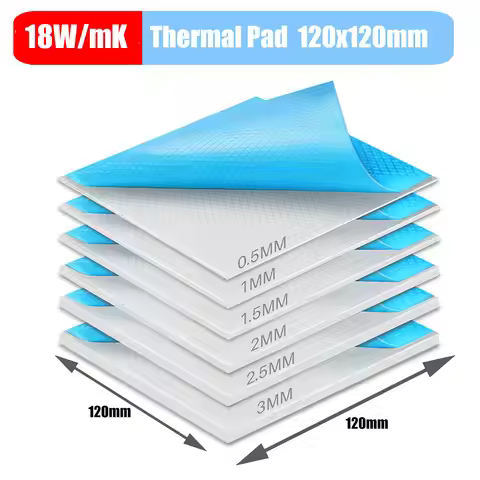18W/mK Thermal Pads 120x120mm Thickness 0.5/1.0/1.5/2.0/2.5/3.0mm Thermal Silicone Pads for LED Ligh