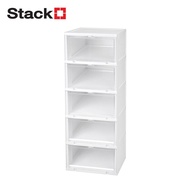 HomePro กล่องรองเท้า 5 ช่อง TOWER 35x28x88 ซม. สีขาว/ใส แบรนด์ STACKO
