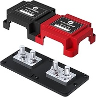 Heavy Duty 600A 48V Bus Bar Power Distribution Block Ground Busbar Box 4xM10(3/8") Terminal Studs Mo