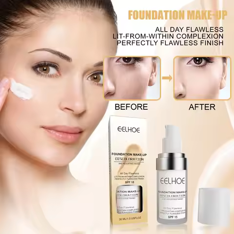 EELHOE Color Changing Liquid Foundation Moisturizing Waterproof No Creasing No Separation Concealer 