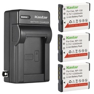 Kastar 3-Pack Battery and AC Wall Charger Replacement for Casio Exilim EX-ZR1700, Exilim EX-ZR1750, 