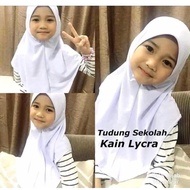 TUDUNG SEKOLAH BUDAK DAGU GETAH PUTIH NILA &HITAM/TUDUNG SARUNG HITAM&
