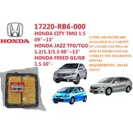 HONDA ENGINE AIR FILTER HONDA CITY TMO , HONDA JAZZ TFO PENAPIS UDARA ENJIN 17220-RB6-A00 / 17220-RB