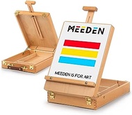 MEEDEN Large Studio Sketch Box Easel- Solid Beech Wood Universal Design Adjustable Tabletop Sketchbox Easel with Storage Box for Plein Air Artist, Art Students &amp; Beginners