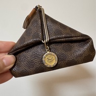 （售出）Celine vintage凱旋門老花三角零錢包 中古包
