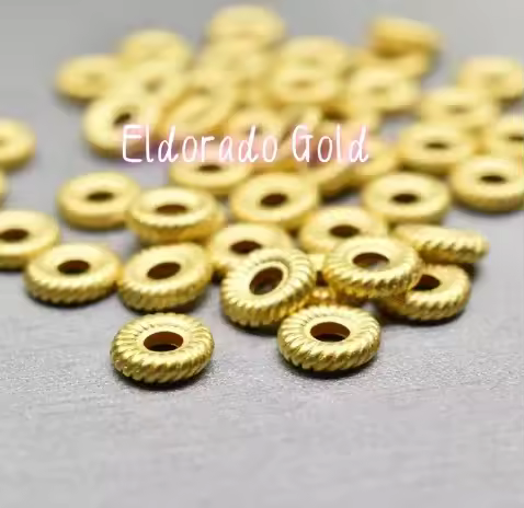 Eldorado Gold 999 real gold spacers 24k pure gold charms fine gold beads 7mm