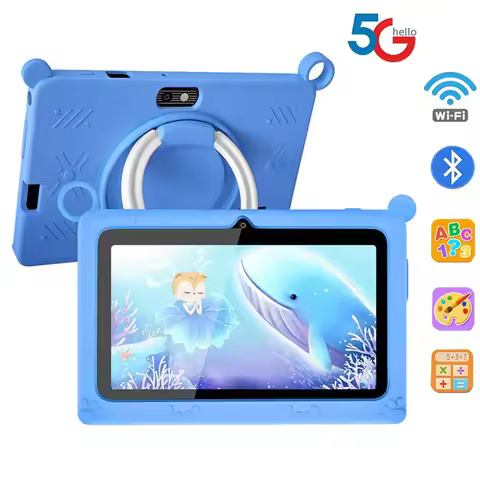 BDF K2 New 5G Kids Tablet 7 Inch Quad Core 4GB RAM 64GB ROM Android 9.0 Google Learning Education Ga