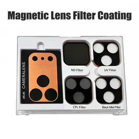 For Magnetic Phone Lens Film For iPhone 14 15 16 17 Pro Max ND/CPL/Black Soft/UV Filter Camera Full 