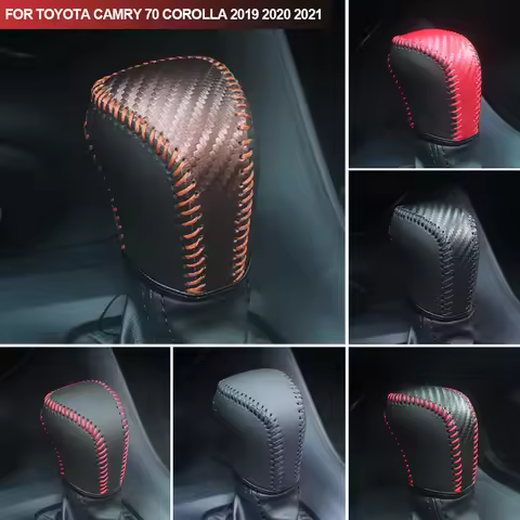 Car Gear AT Leather Interior Gear Shift Knob Head Cover Accessories for Toyota Camry 70 Corolla 2019