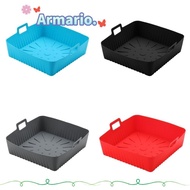 ARMARIO Air Fryer Liners, 9" Large Size Reusable Baking Tray,  Silicone with Handle Heat-Resistant A