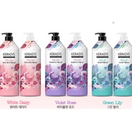 KERASYS PERFUME SHAMPOO & CONDITIONER  1LITER  ( WHITE DAISY , VIOLET ROSE .GREEN LILY )