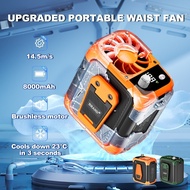 Foreverlily 8000mAh Portable Waist Fan Can Charge Your Phone and Other DevicesHT99 VGQR
