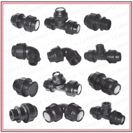 HDPE Poly Pipe Fittings Poly Paip Fitting Connector / Penyambung Poly Paip Gigi 20MM 25MM 32MM Male Female Tee Adaptor L