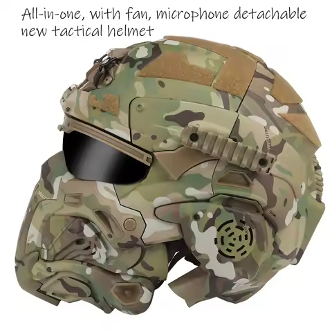 Militar Helmet FAST Helmet Built-in Communication Headset Anti-fog Fan W-Ronin Assault Helmet Detach